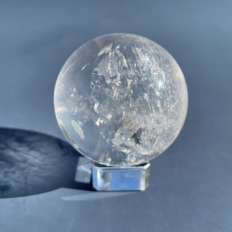 Clear Quartz Sphere with Natural Rainbows #2