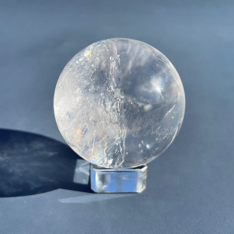 Clear Quartz Sphere with Natural Rainbows #2