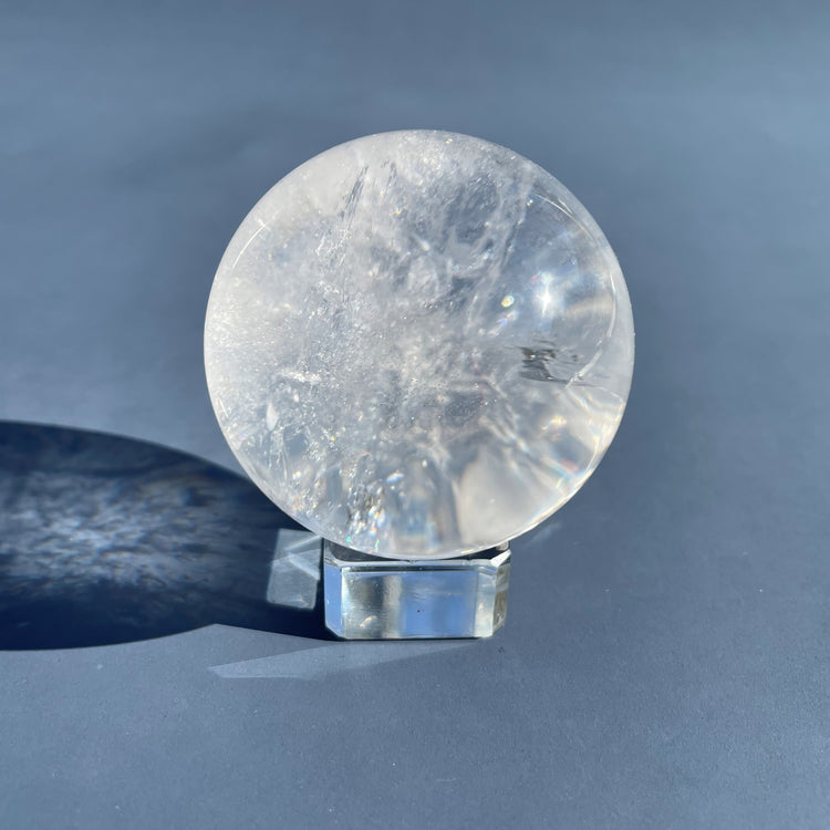Clear Quartz Sphere with Natural Rainbows #2