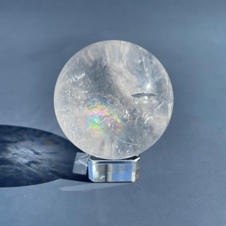 Clear Quartz Sphere with Natural Rainbows #2