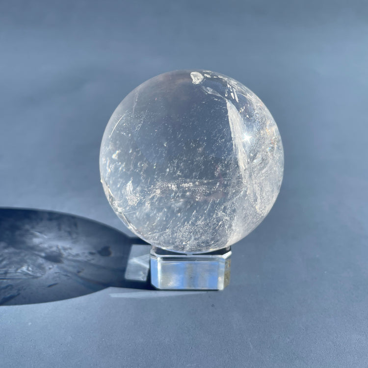 Clear Quartz Sphere with Natural Rainbows #2