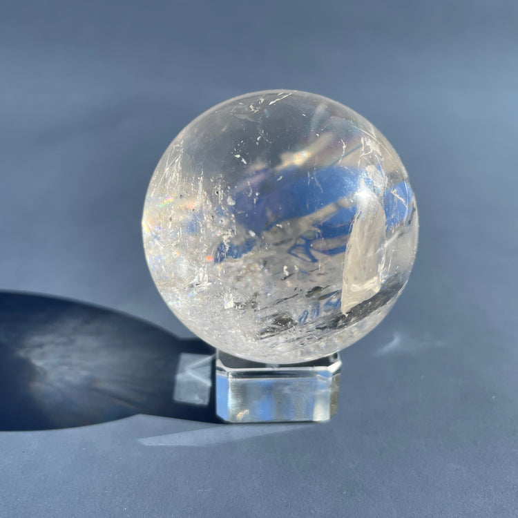 Clear Quartz Sphere with Natural Rainbows #3