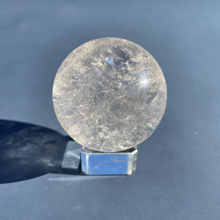 Clear Quartz Sphere with Natural Rainbows #4