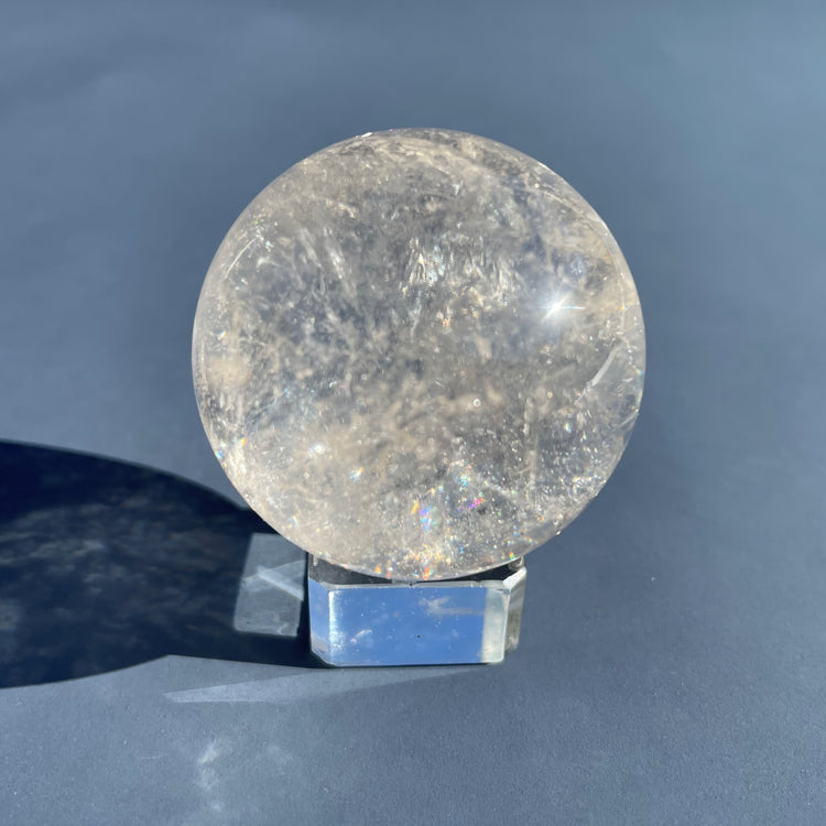 Clear Quartz Sphere with Natural Rainbows #4