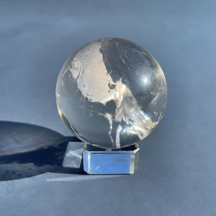 Clear Quartz Sphere with Natural Rainbows #5