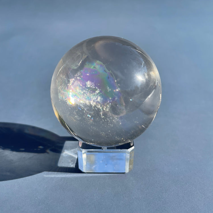 Clear Quartz Sphere with Natural Rainbows #5