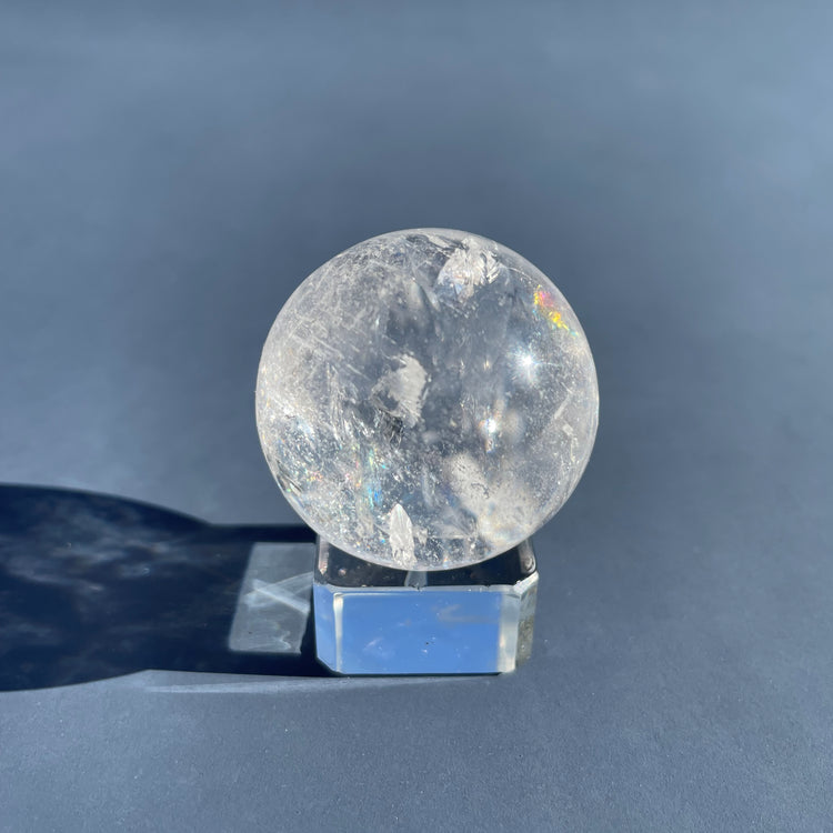 Clear Quartz Sphere with Natural Rainbows #6