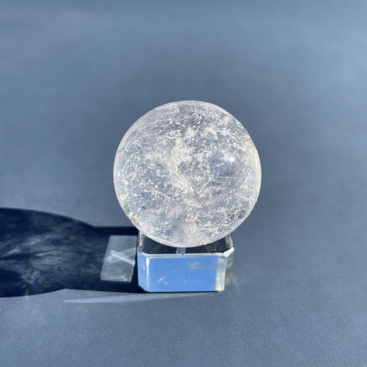 Clear Quartz Sphere with Natural Rainbows #6
