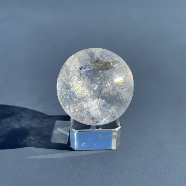 Clear Quartz Sphere with Natural Rainbows #6