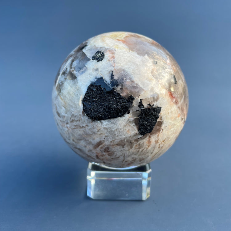 Black Tourmaline in Feldspar Sphere #1