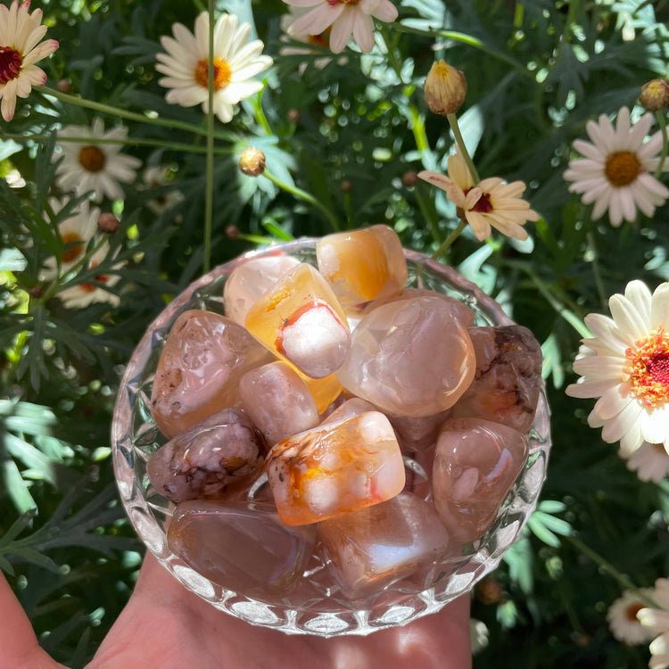 Flower Agate Tumbled Stones