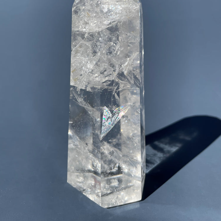 Clear Quartz Tower with Natural Rainbows #4