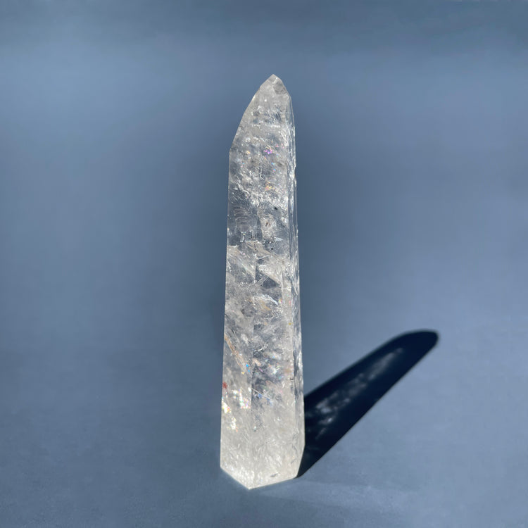 Clear Quartz Tower with Natural Rainbows #6