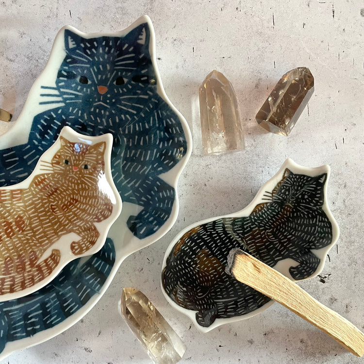 Black Cat Ceramic Dish