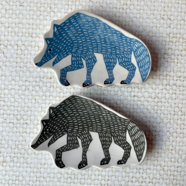 Grey Wolf Ceramic Dish