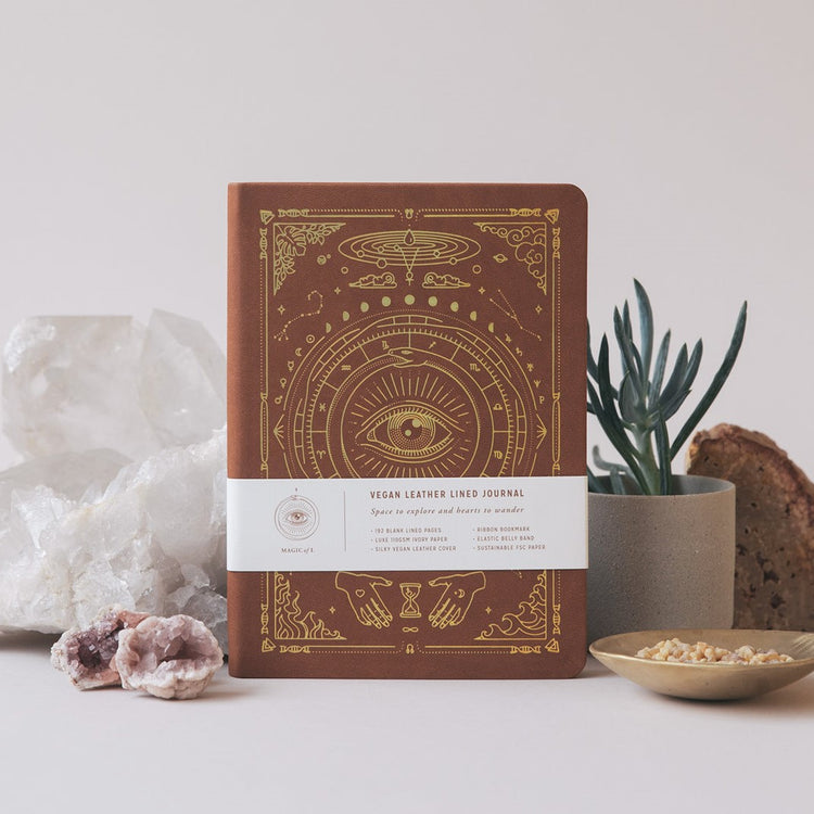 MOI Vegan Leather Journal Lined – Desert Brown