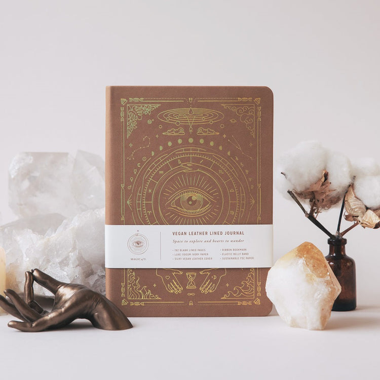 MOI Vegan Leather Journal Lined – Fawn Brown