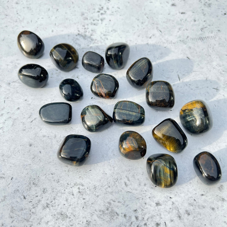 Blue Tiger's Eye Tumbled Stones