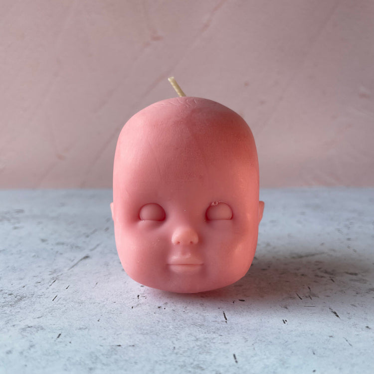 Doll Head Small Peach Candle