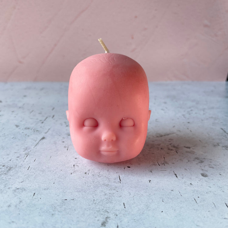 Doll Head Small Peach Candle