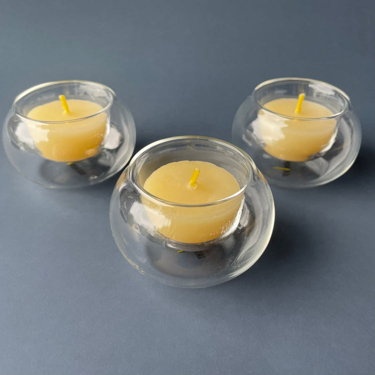 Glass Light Bubbles with Tealights Set of 3