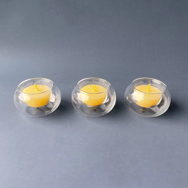Glass Light Bubbles with Tealights Set of 3