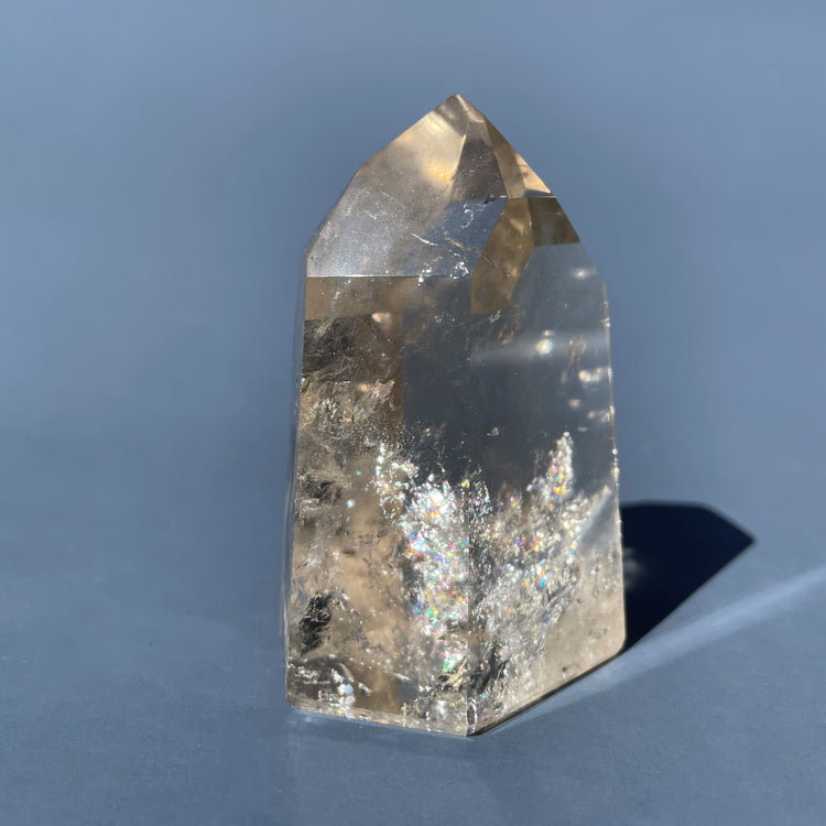 Grade A Natural Citrine Tower with Rainbows #2