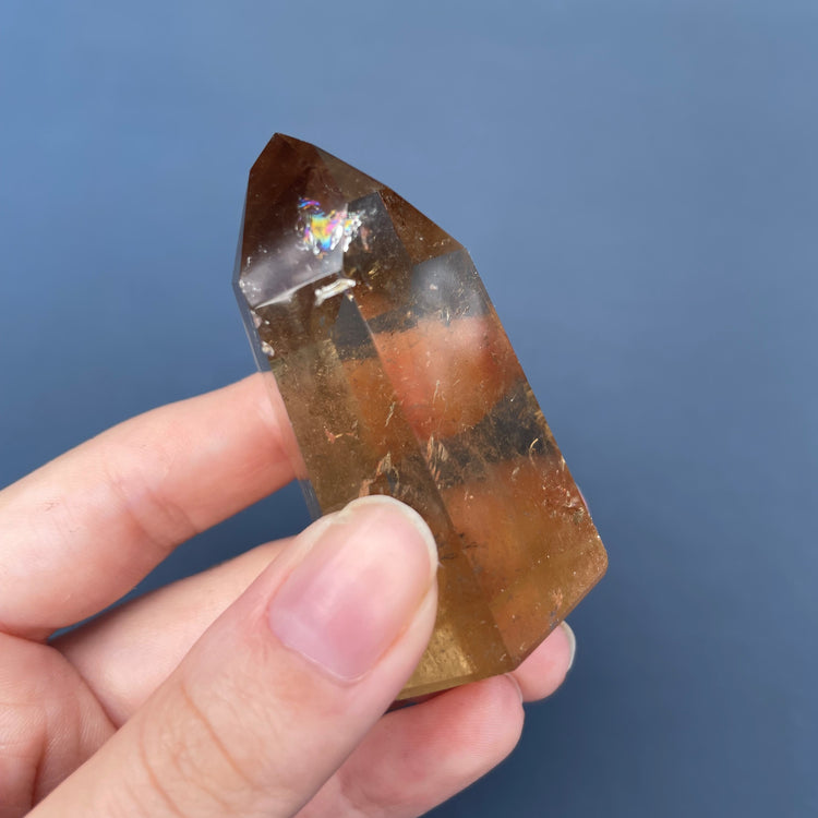 Grade A Natural Citrine Tower with Rainbows #4