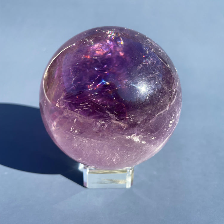 Grade A Amethyst Sphere with Rainbows #1