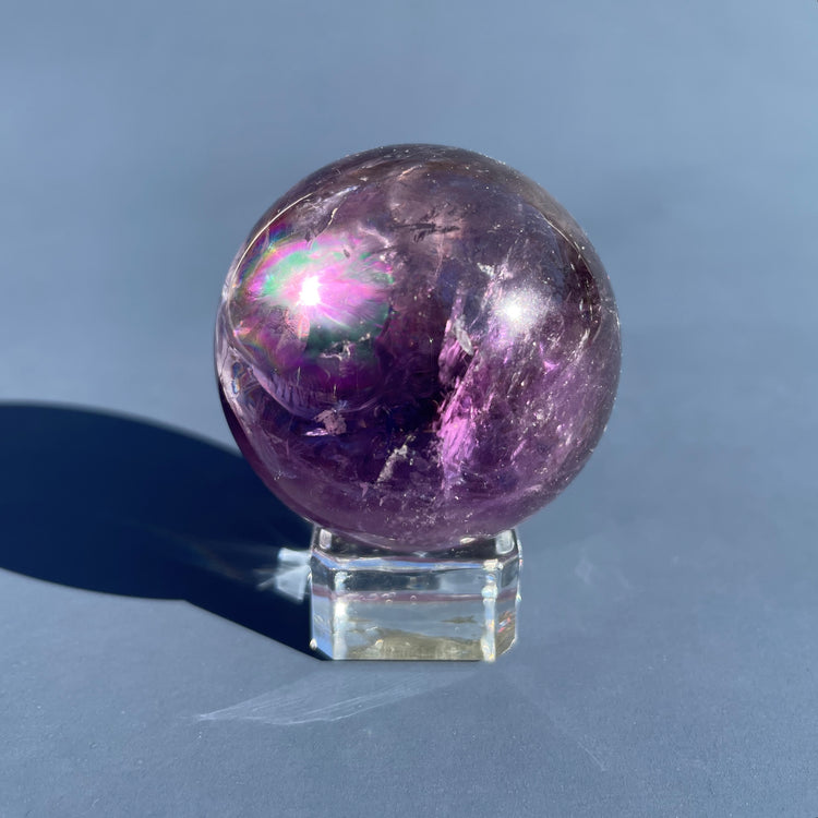 Grade A Amethyst Sphere with Rainbows #2