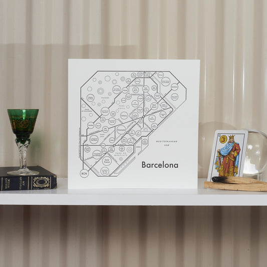 Barcelona Map Letterpress Print