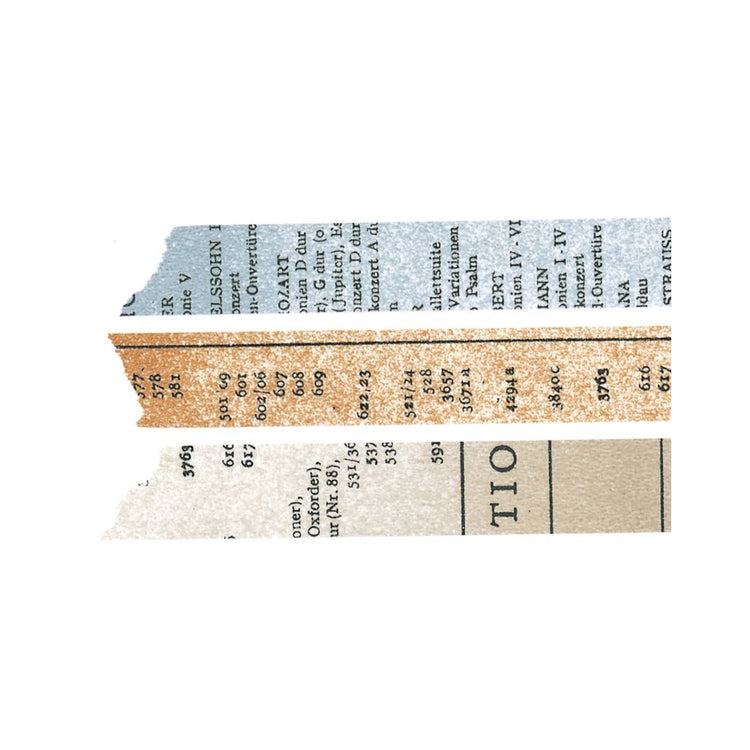 Old Book 15 mm Masking Tape Set