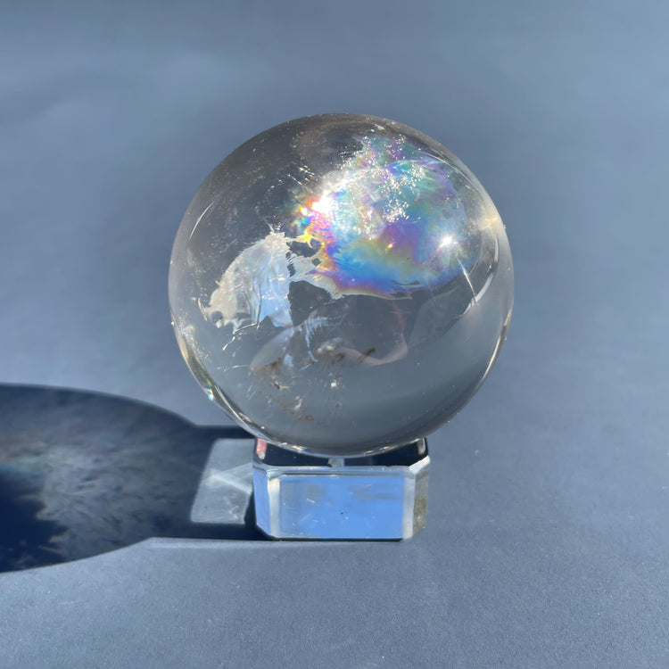 Clear Quartz Sphere with Natural Rainbows #5