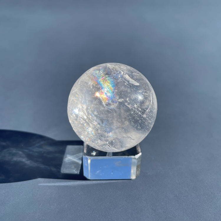 Clear Quartz Sphere with Natural Rainbows #6