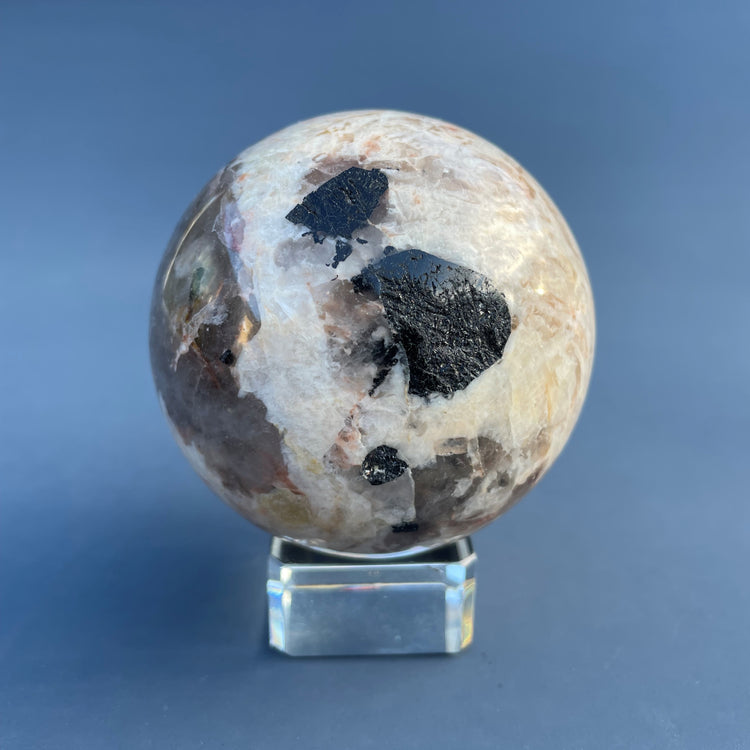 Black Tourmaline in Feldspar Sphere #1
