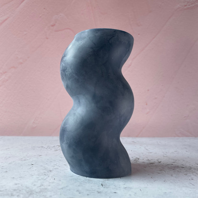 Thicc Squiggly Dark Blue Candle
