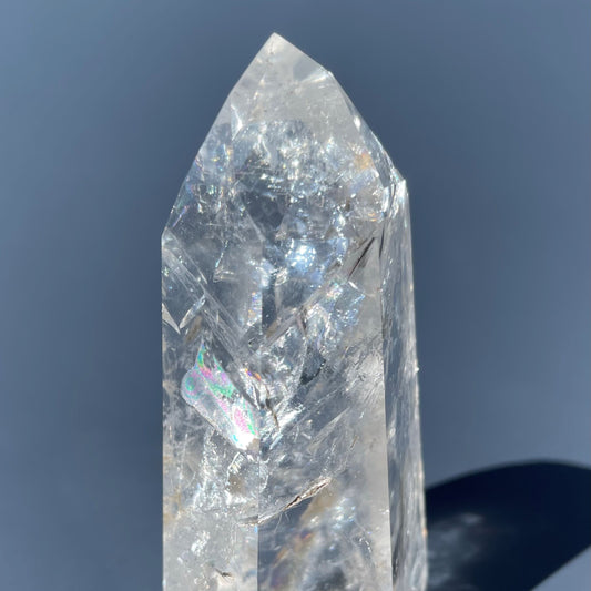 Clear Quartz Tower with Natural Rainbows #3