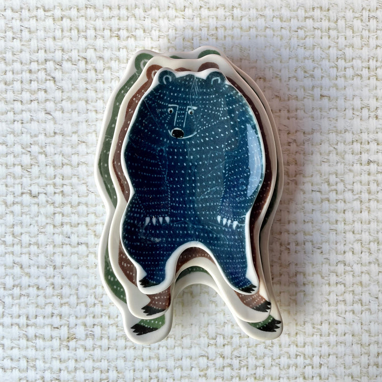 Small Blue Bear Ceramic Dish
