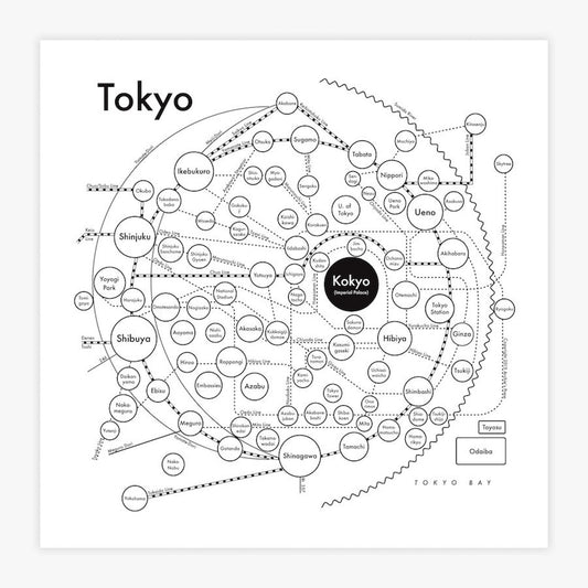 Tokyo Map Letterpress Print