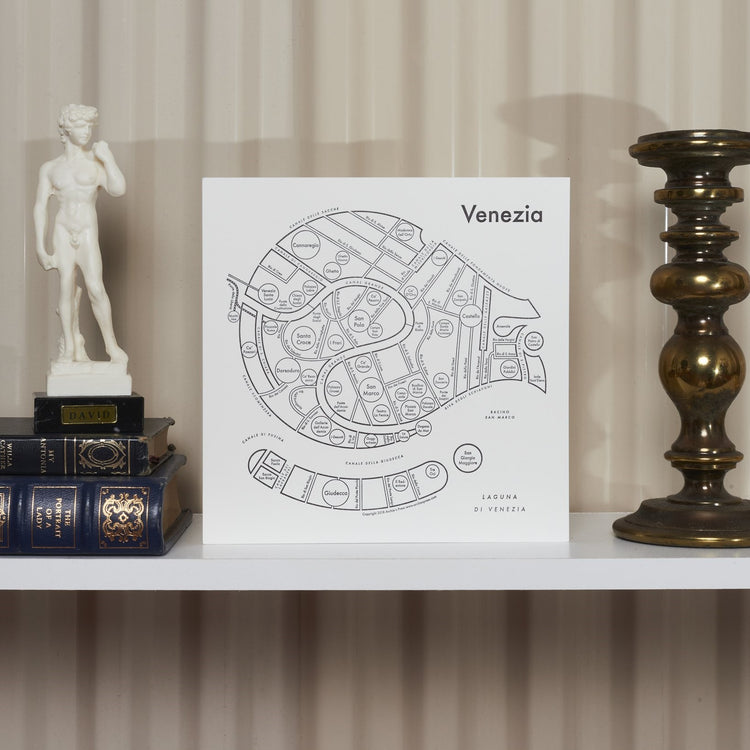 Venice Map Letterpress Print