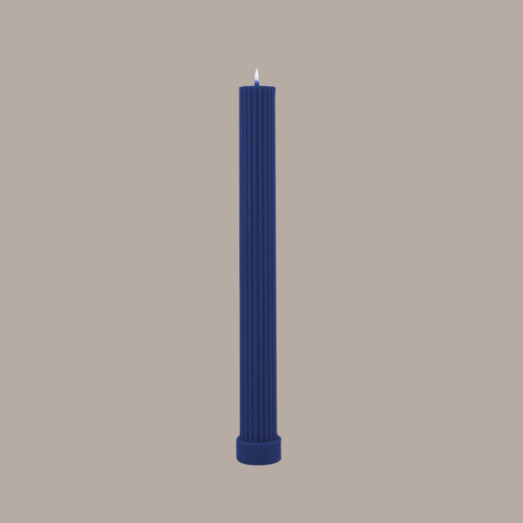 Column Pillar Candle Duo - Blue