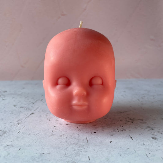 Doll Head Medium Peach Candle
